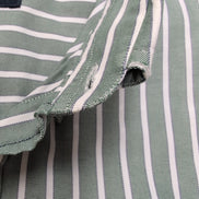 Chemise BURBERRY M Verte Rayures Blanches Oxford Logo Brodé Manches Longues