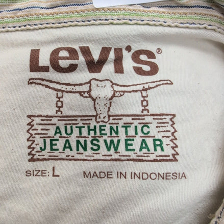 Levi’s chemise western rayures vert bleu boutons pression ambre taille L