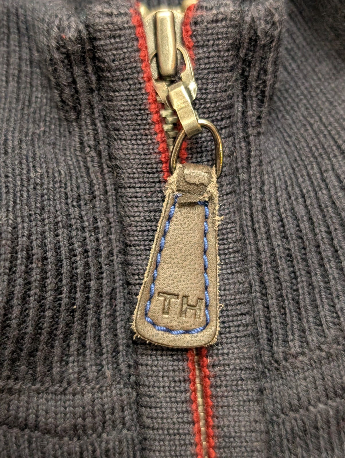 Gilet Tommy Hilfiger Bleu Marine Zippé Col Montant - Taille 3XL