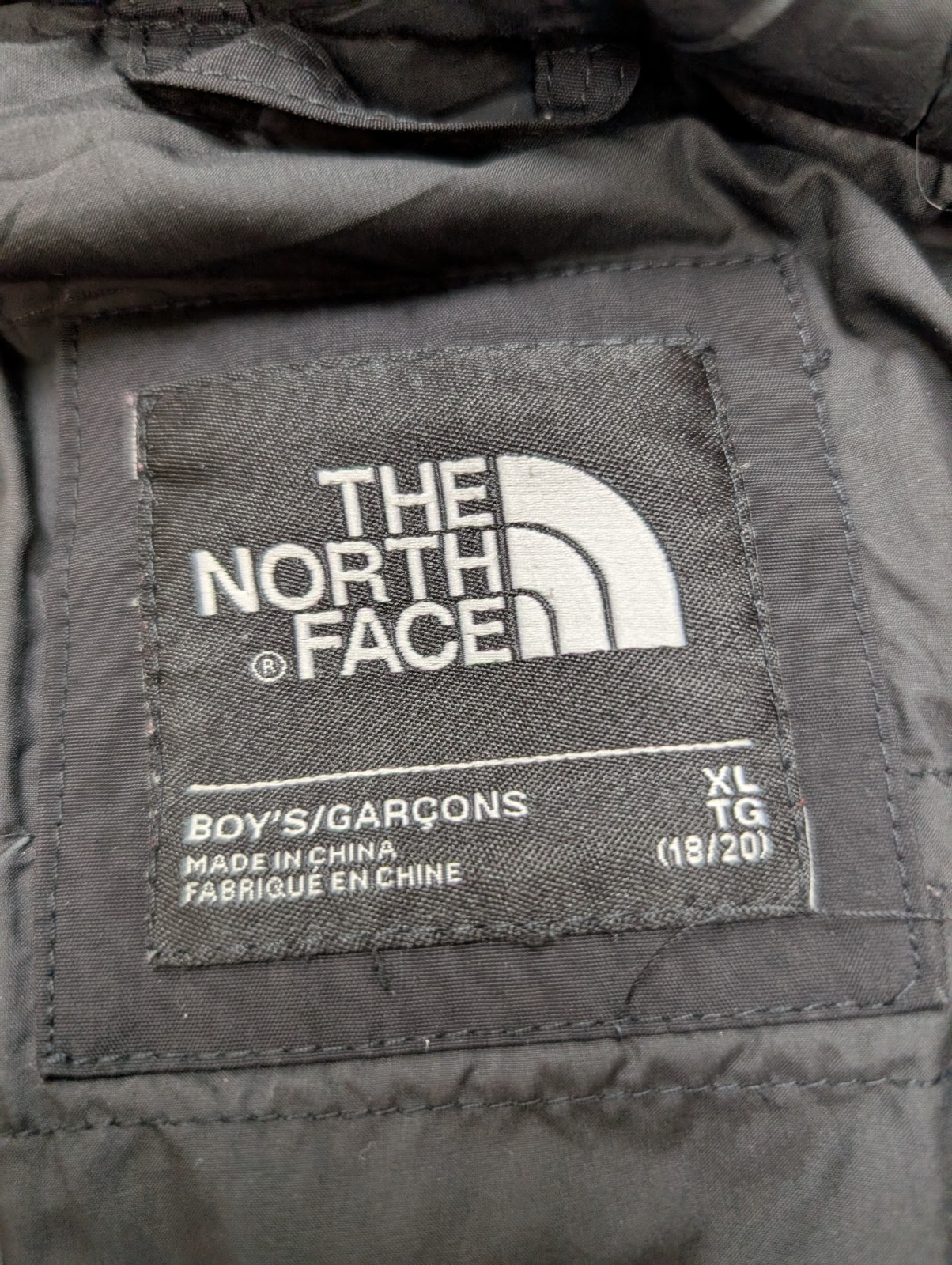 The North Face Doudoune Capuche Noire Plumes Junior XL Hiver