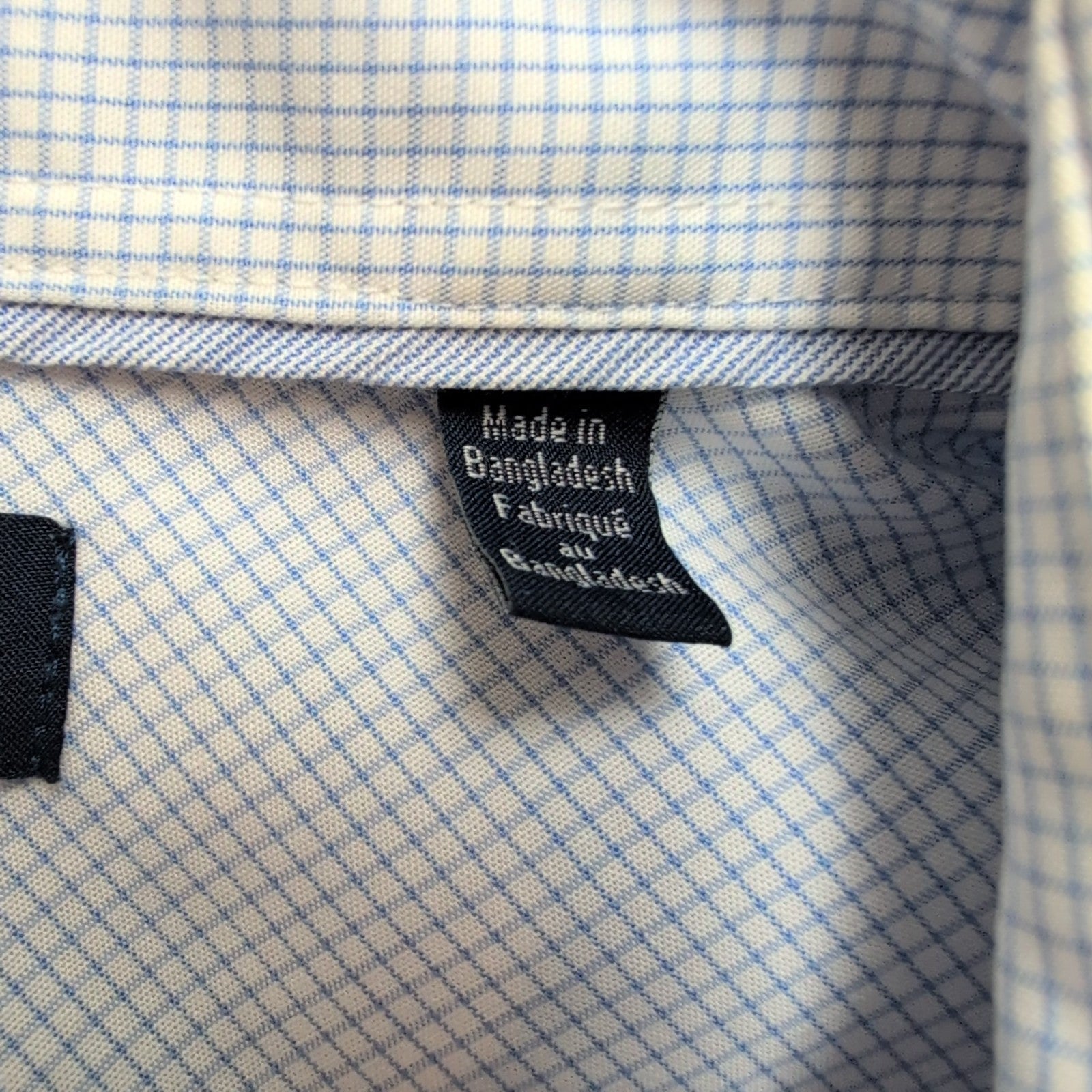 Chemise Tommy Hilfiger bleue petits carreaux manches longues XL XXL