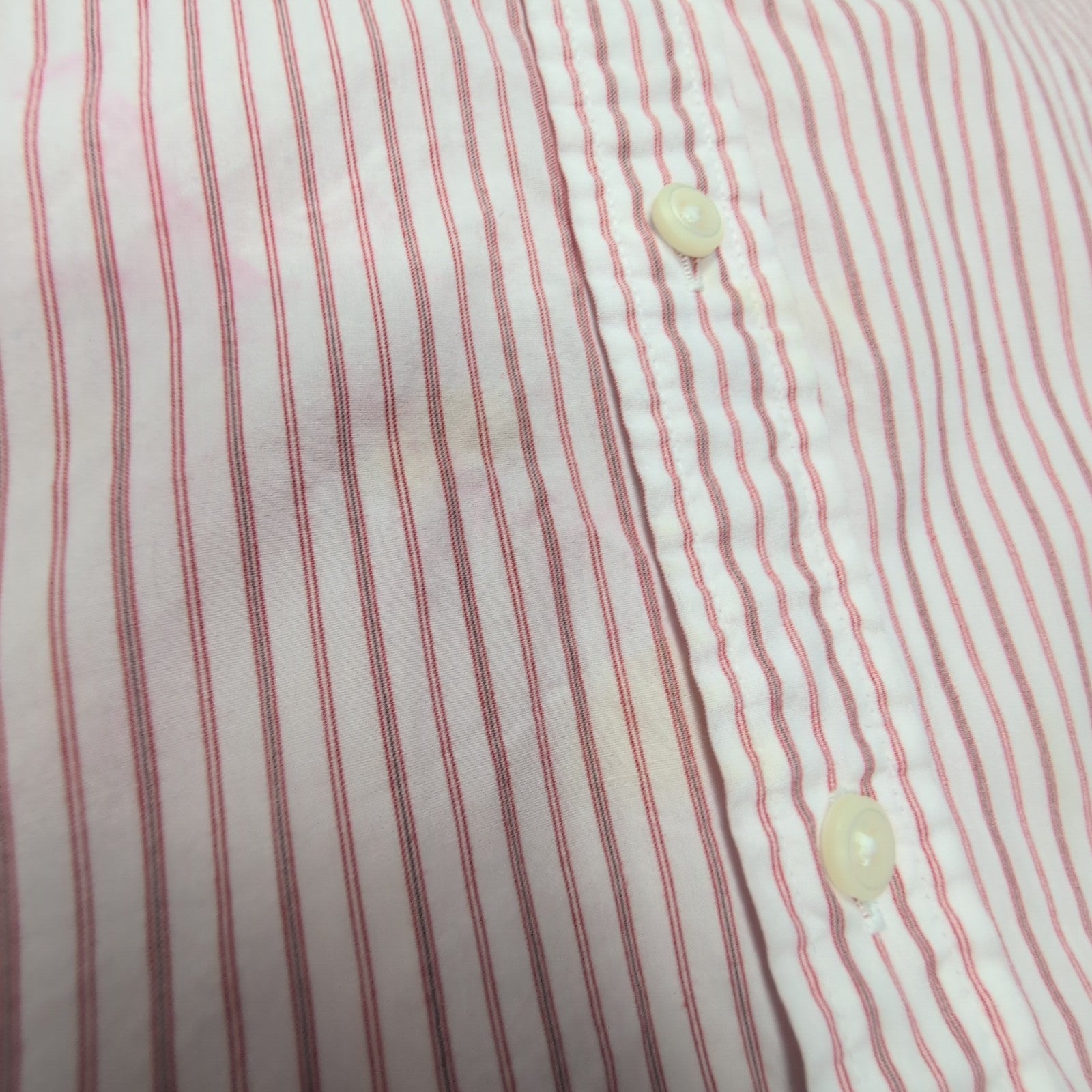 Chemise L.L. Bean blanche à rayures rouges taille L #137e