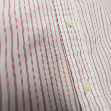 Chemise L.L. Bean blanche à rayures rouges taille L #137e