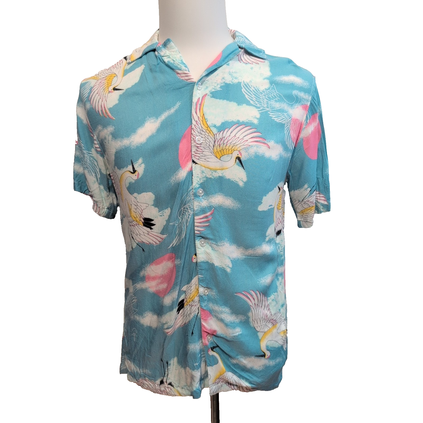 Chemise Hawaïenne No Boundaries Rayonne Bleu Nuages XS Tropical