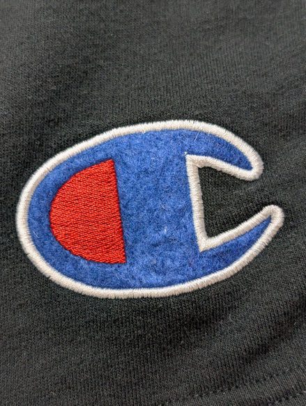 Short Coton Noir Champion Grand Logo Brodé Taille S 3 Poches