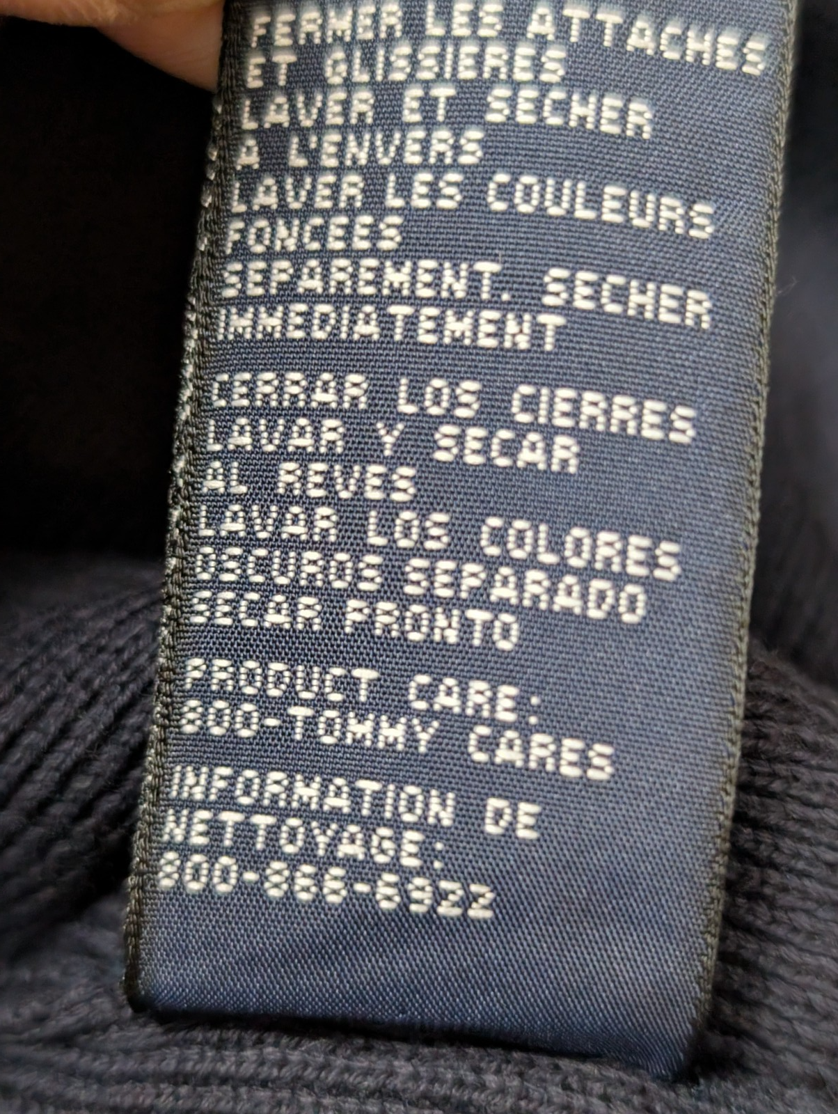 Gilet Tommy Hilfiger Bleu Marine Zippé Col Montant - Taille 3XL