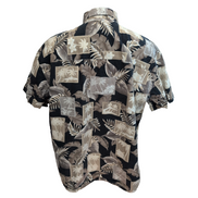 Chemise Hawaïenne Island Shores XL Noir Marron Palmiers Ananas Coton