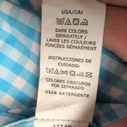 Chemise Chaps Bleu Ciel Petits Carreaux Taille XL TG Manches courtes