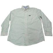 Chemise CHAPS blanche à rayures vertes taille L #77e