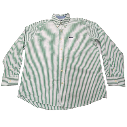 Chemise CHAPS blanche à rayures vertes taille L #77e