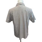Chemise Dockers manches courtes motif micro-carreaux gris et crème M
