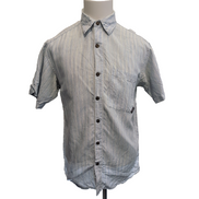 Chemise Patagonia S 100% Chanvre Bleu Rayures Manches Courtes Vintage