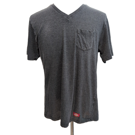 T-shirt Dickies XL Gris Anthracite Col V Poche 100% Coton Vintage