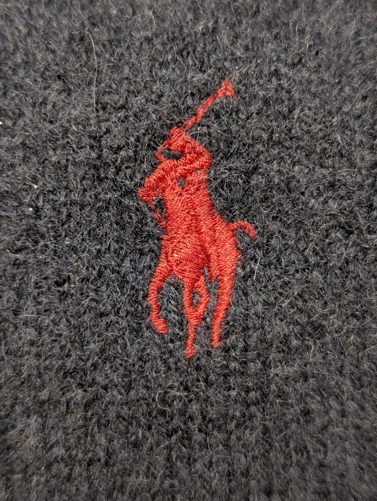 Pull Col V POLO Ralph Lauren Bleu Marine 100% Laine d'Agneau - Taille L / M