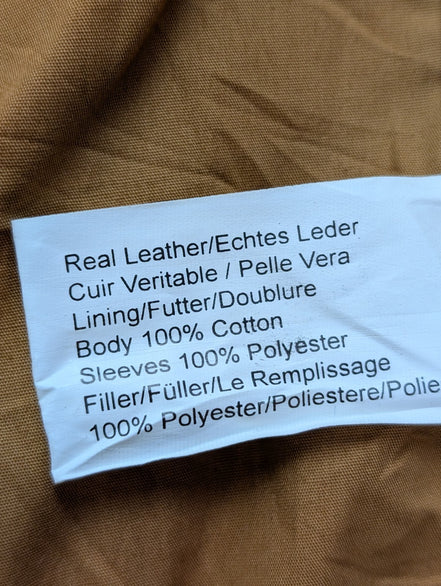 Veste cuir marron clair Sei avec franges femme taille XL #29c