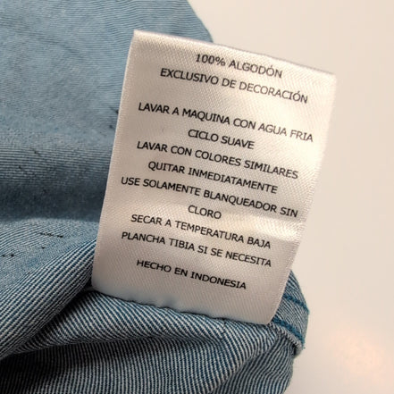 Chemise Levi's L Bleu Clair Moucheté 100% Coton Logo Manches Courtes