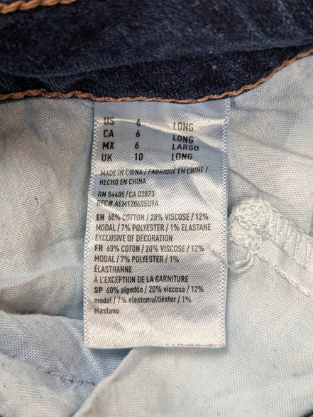 JEAN Fille AMERICAN EAGLE Taille S (6 US) Slim Fit Troué Vintage Super Stretch