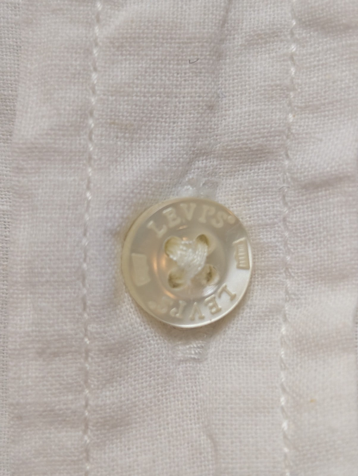 CHEMISE LEVI'S Lin Coton Blanche XXL TG Homme Unie Col Boutonné