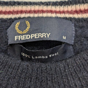Pull Torsadé Fred Perry 100% Laine Bleu Marine col rond Femme