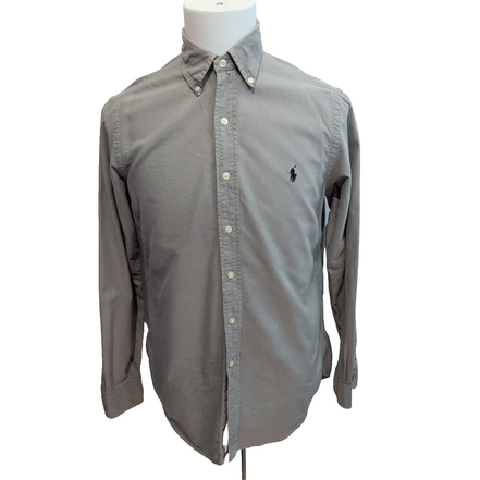 Chemise Ralph Lauren S Gris Taupe Uni Logo Noir Philippines manches longues