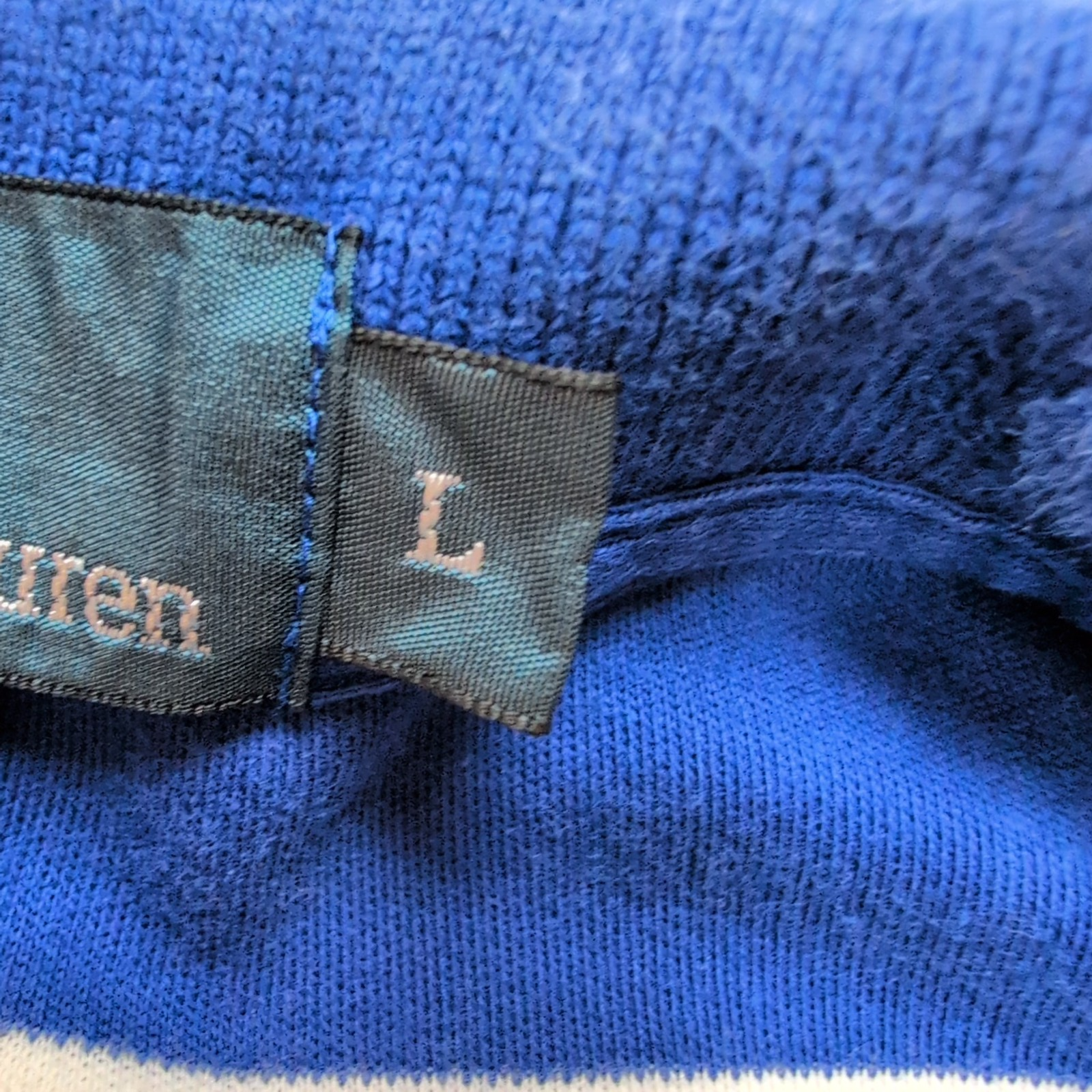 Polo Ralph Lauren Homme L Bleu Rayures Blanches Logo Blanc Polo Manches Courtes