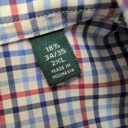 Chemise Lauren Ralph Lauren XXL Bleu Blanc Rouge Carreaux Coton Sans Logo