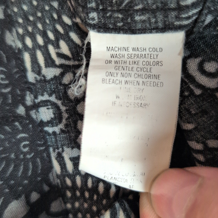 Chemise hawaïenne Ocean Pacific XL noire géométrique 100% rayonne