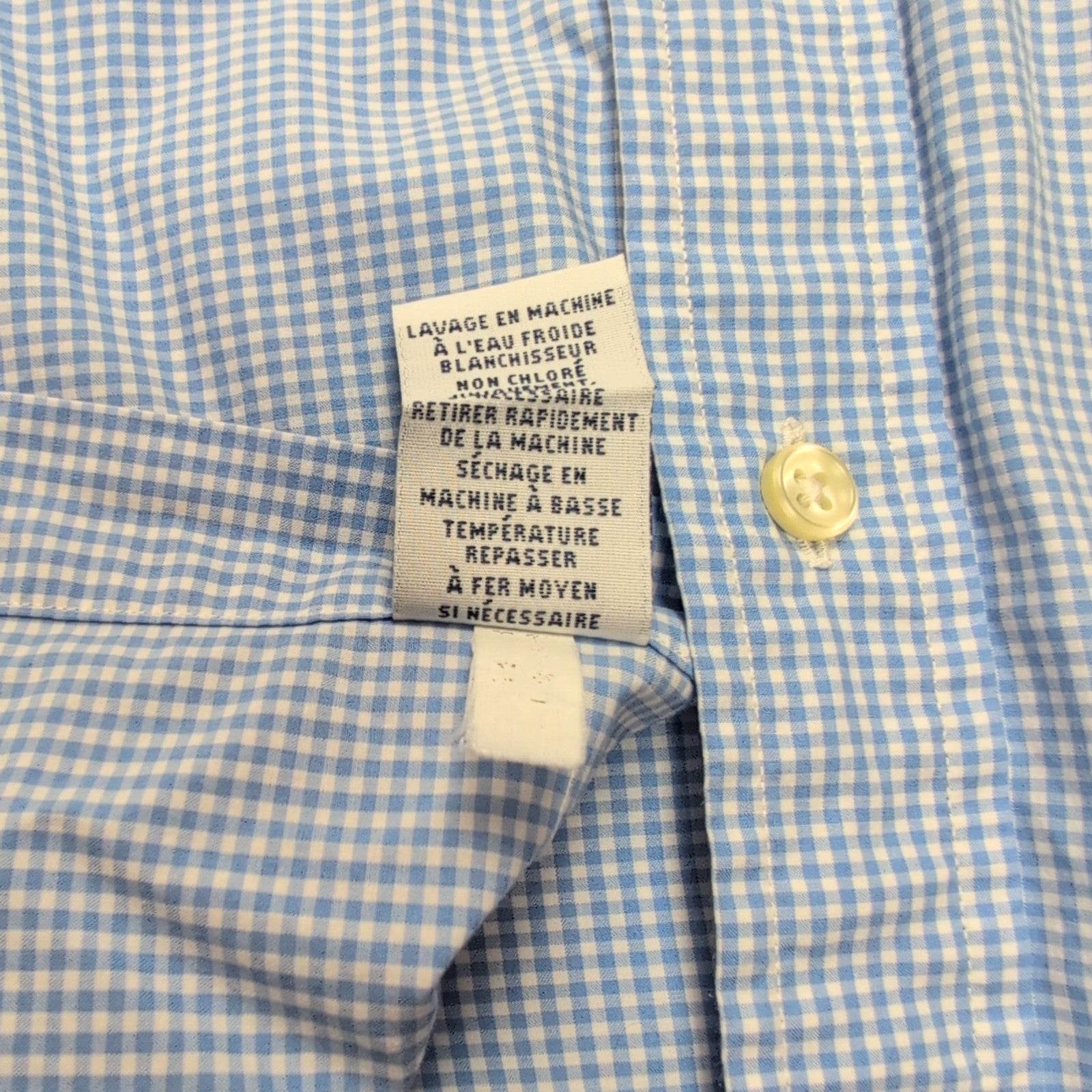 Chemise Ralph Lauren M Bleue Carreaux Coton Manches Courtes Logo Rose