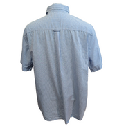 Chemise Chaps bleu ciel à petits carreaux avec poche et logo manches courtes XL