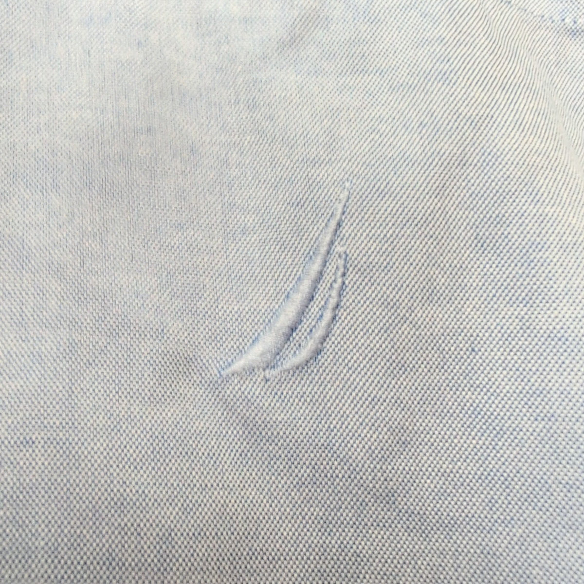 Chemise Nautica Two Ply L XL 16.5 Bleu Coton Hong Kong Logo Brodé Poche