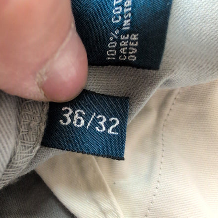 Pantalon Chino Polo Ralph Lauren W36 L32 Gris 100% Coton Homme