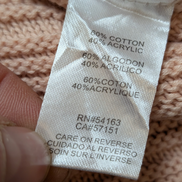 Pull Calvin Klein Vintage femme Grand Col Roulé Rose Saumon - Taille L
