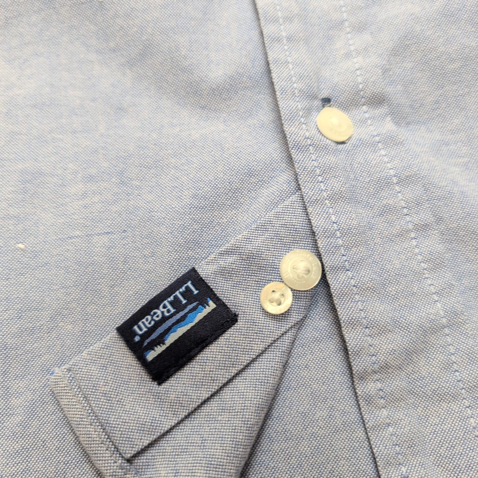 Chemise L.L. BEAN Homme XL Tall Bleu Clair Manches Courtes Poche