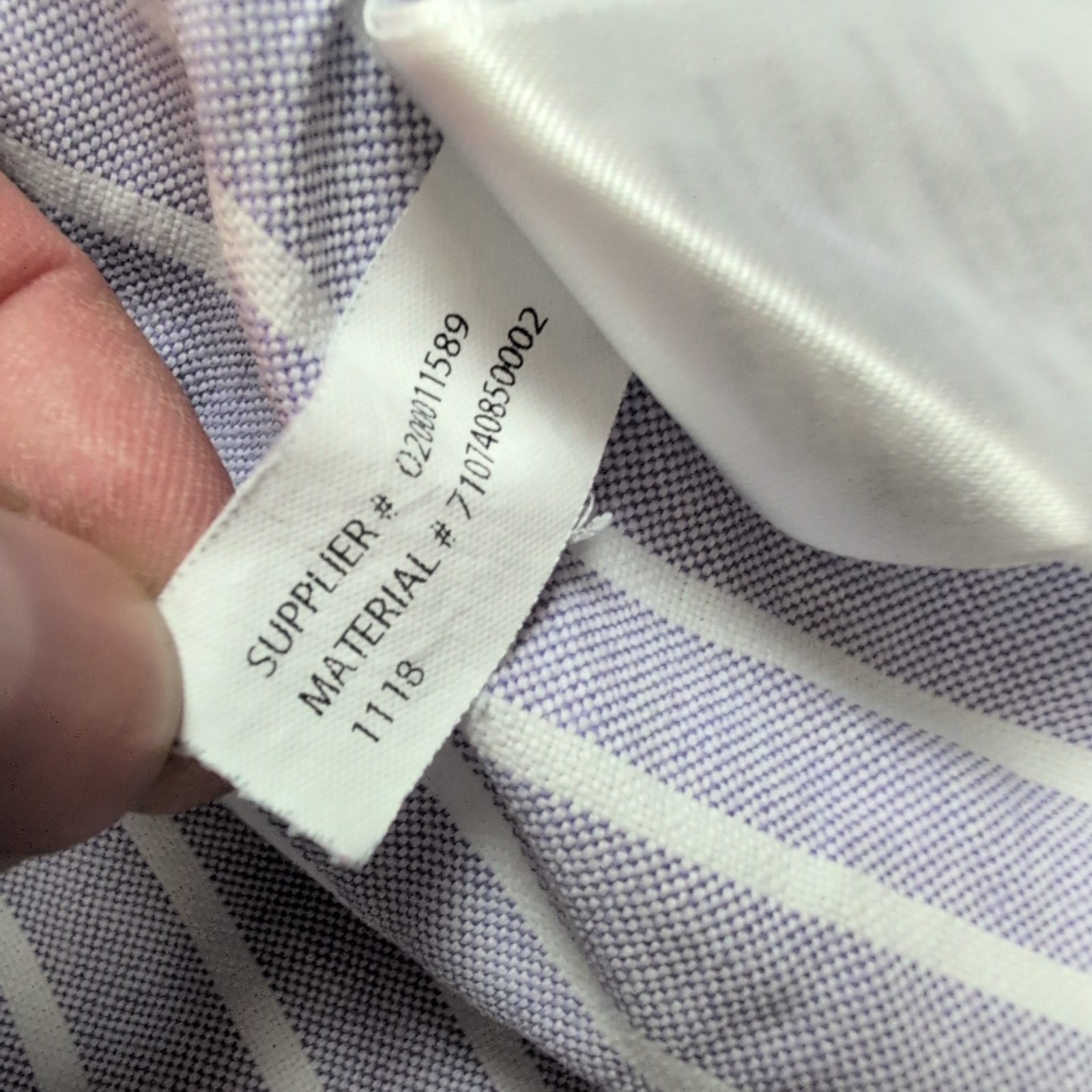 Chemise Ralph Lauren L violet rayures blanc Oxford logo marron coton