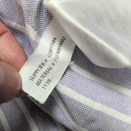 Chemise Ralph Lauren L violet rayures blanc Oxford logo marron coton