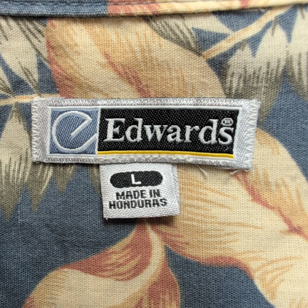 Chemise Hawaïenne Manches Courtes Edwards Gris Feuillage L