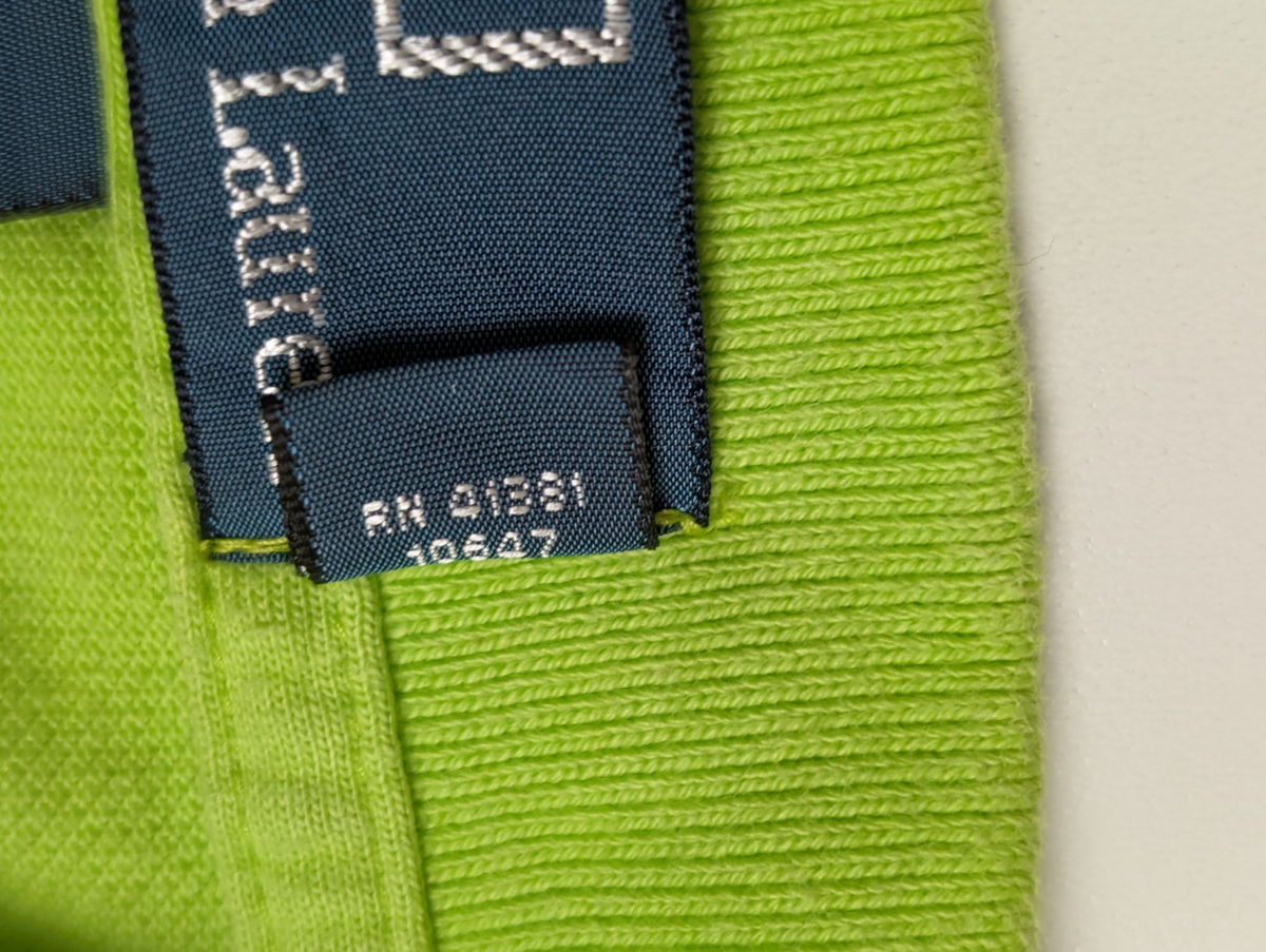 Polo manches courtes Polo Ralph Lauren XL vert anis logo bleu marine coton