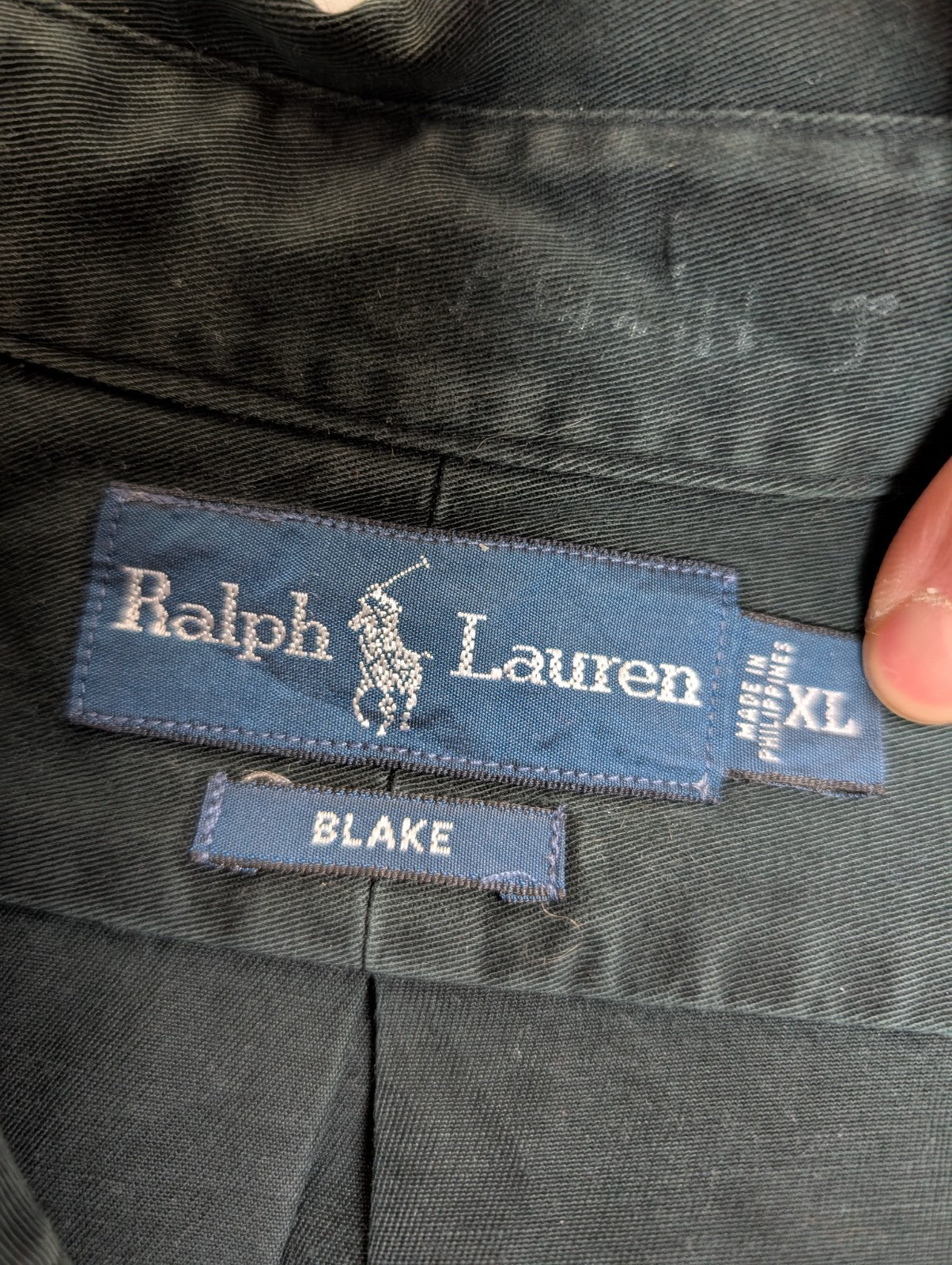 Chemise Ralph Lauren Homme XL XXL Noir Délavé Vintage Logo Violet Coupe Blake