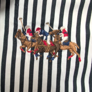 Chemise Ralph Lauren Classic Fit L Blanc Rayures Noir 3 Cavaliers