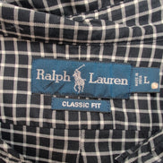 Chemise Ralph Lauren L Noire Carreaux Blancs Classic Fit Button Down Coton