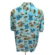 Chemise Hawaïenne Manches Courtes George Rayonne Ananas Bleu M