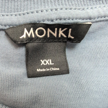 Haut Femme MONKI Taille XXL Bleu Gris Graphique 08 Taille Smockée Coton
