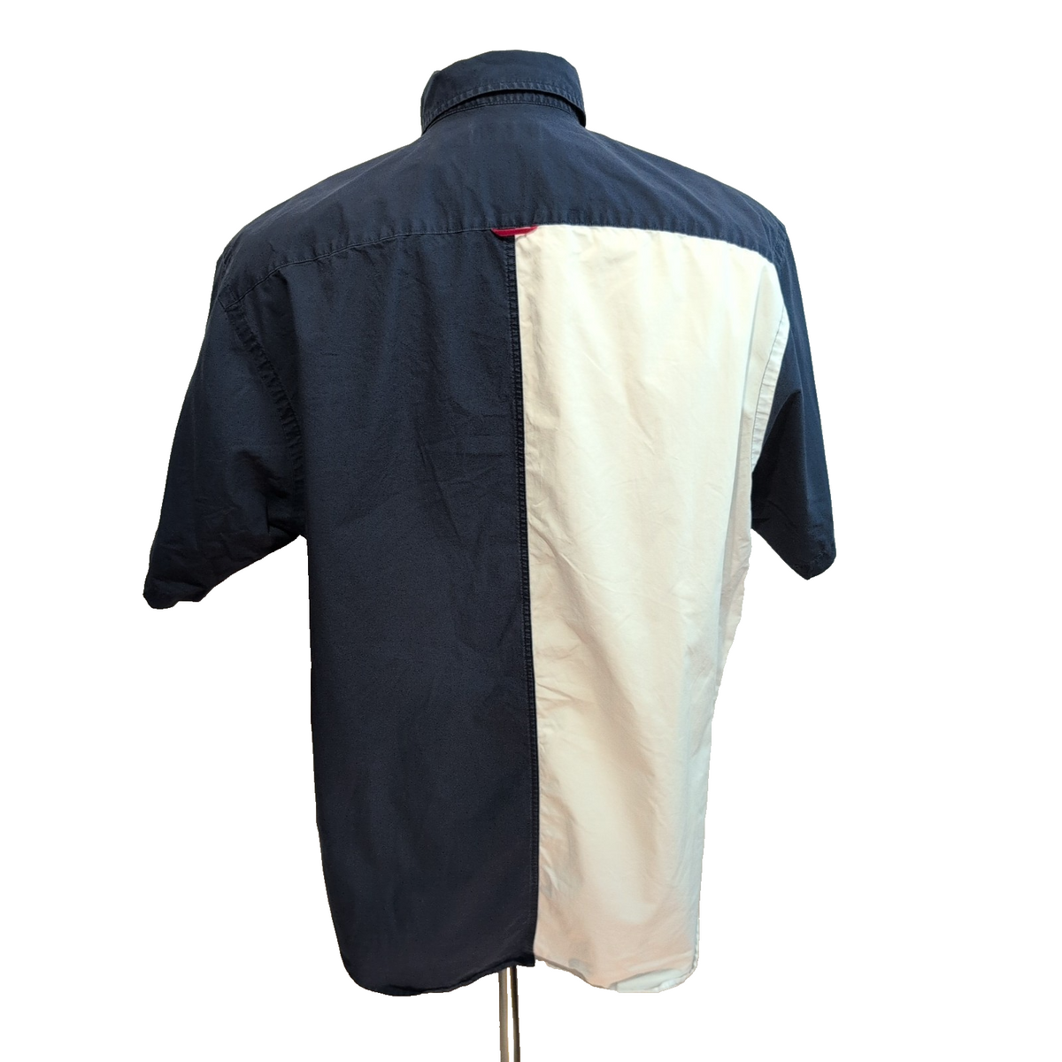 Chemise Nautica L Made in Hong Kong Bleu Rouge Manches courte Logo 83 100% Coton