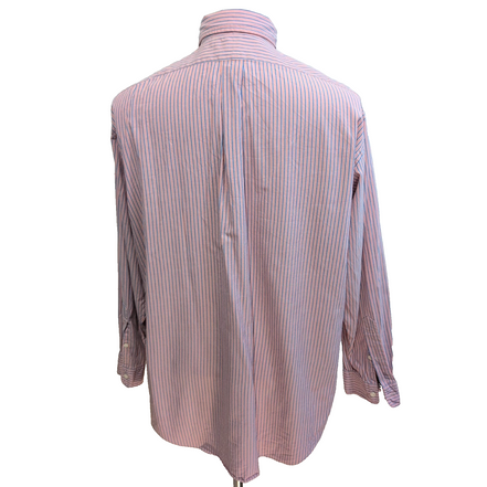 Chemise Ralph Lauren Yarmouth XL rose rayures logo marron coton