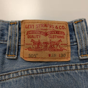 Jean Levi's 505 Regular Fit Vintage Homme W38 L30 Bleu Denim Classic Straight
