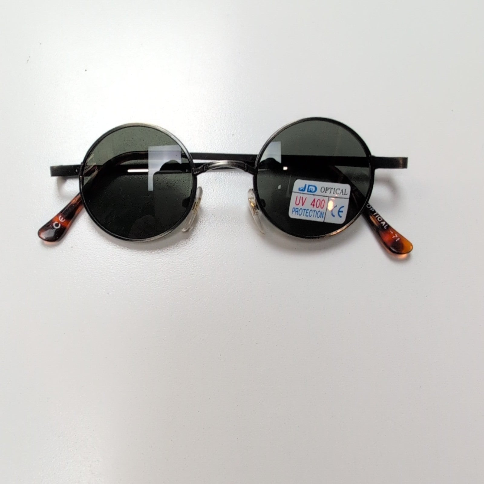 Lunettes de soleil Y2K  JD Optical Hippie Rondes Monture Métal Branche Fine