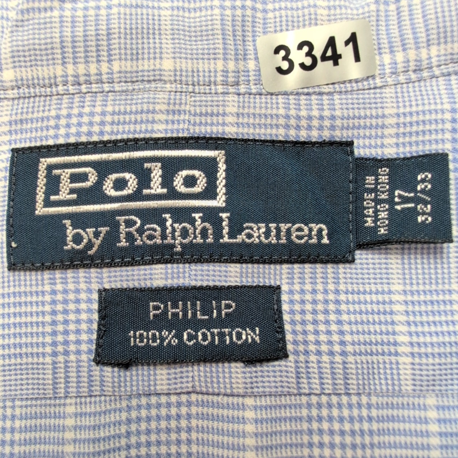 Chemise Polo Ralph Lauren Philip XL Made in Hong Kong Carreaux Bleu
