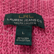 Pull femme LAUREN Ralph Lauren lin coton rose fuchsia maille L