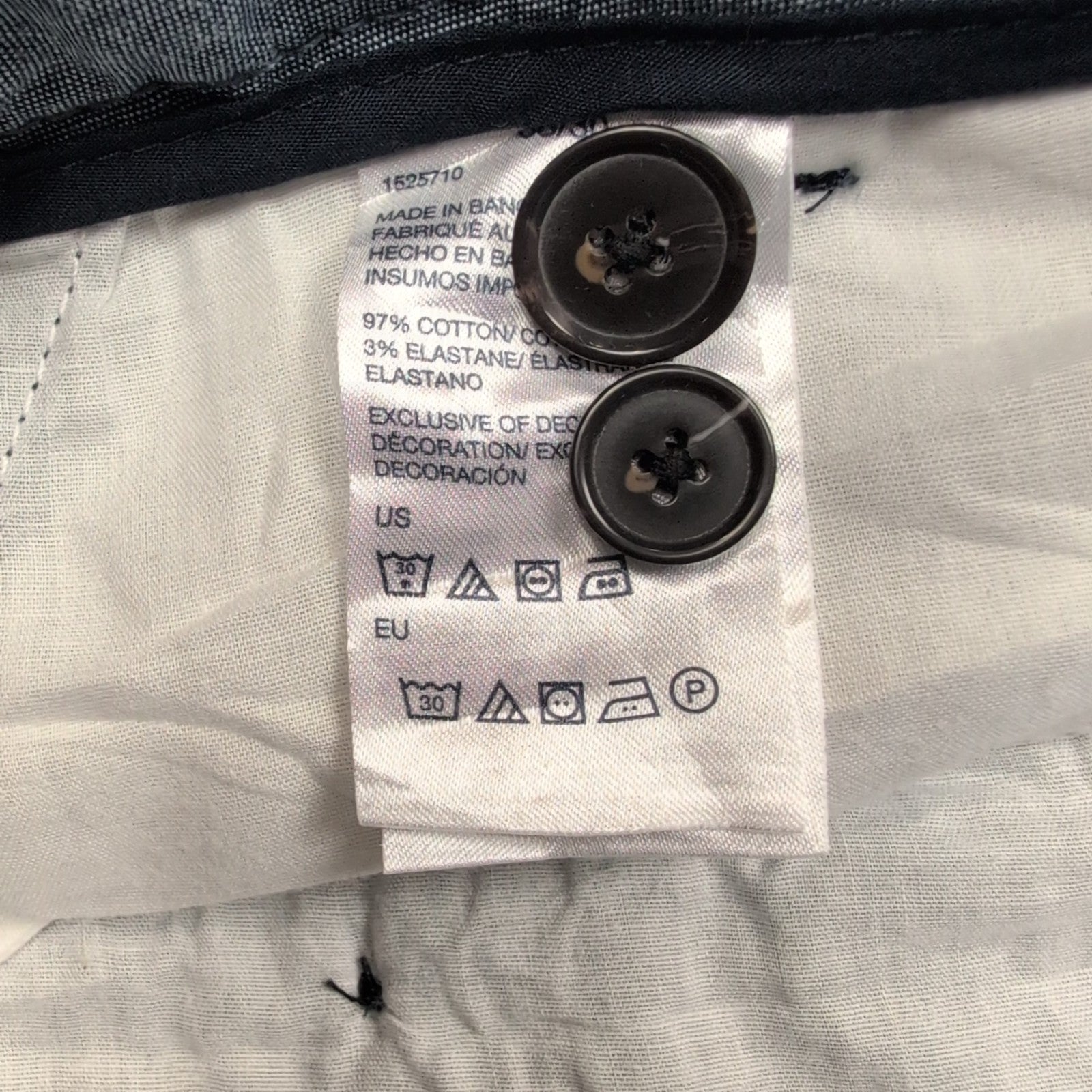 Pantalon chino Tommy Hilfiger stretch bleu marine taille W38xL30 FR48 #55ct
