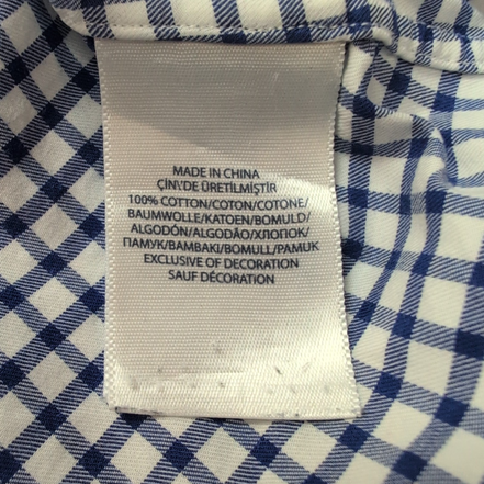 Chemise Polo Ralph Lauren Slim Fit L Carreaux Bleu Blanc Logo Rose